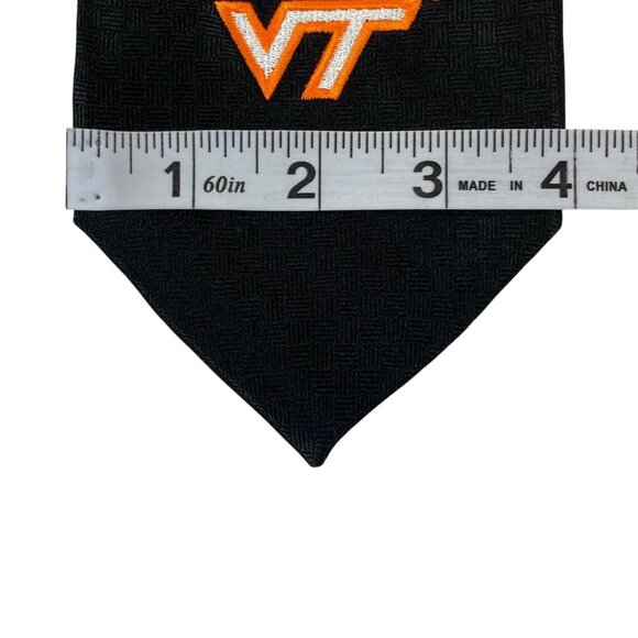 Virginia Tech Neck Tie | Black | Silk | 59.5 in | Merge Left | Preppy College - Picture 5 of 6